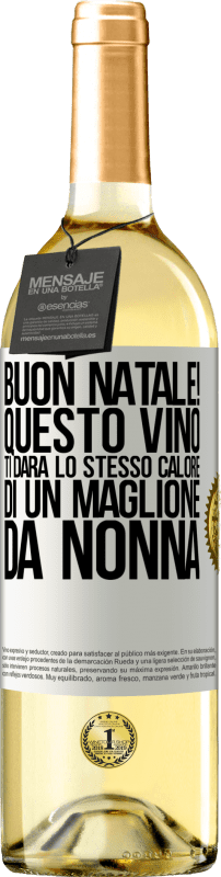 29,95 € | Vino bianco Edizione WHITE Buon natale! Questo vino ti darà lo stesso calore di un maglione da nonna Etichetta Bianca. Etichetta personalizzabile Vino giovane Raccogliere 2024 Verdejo