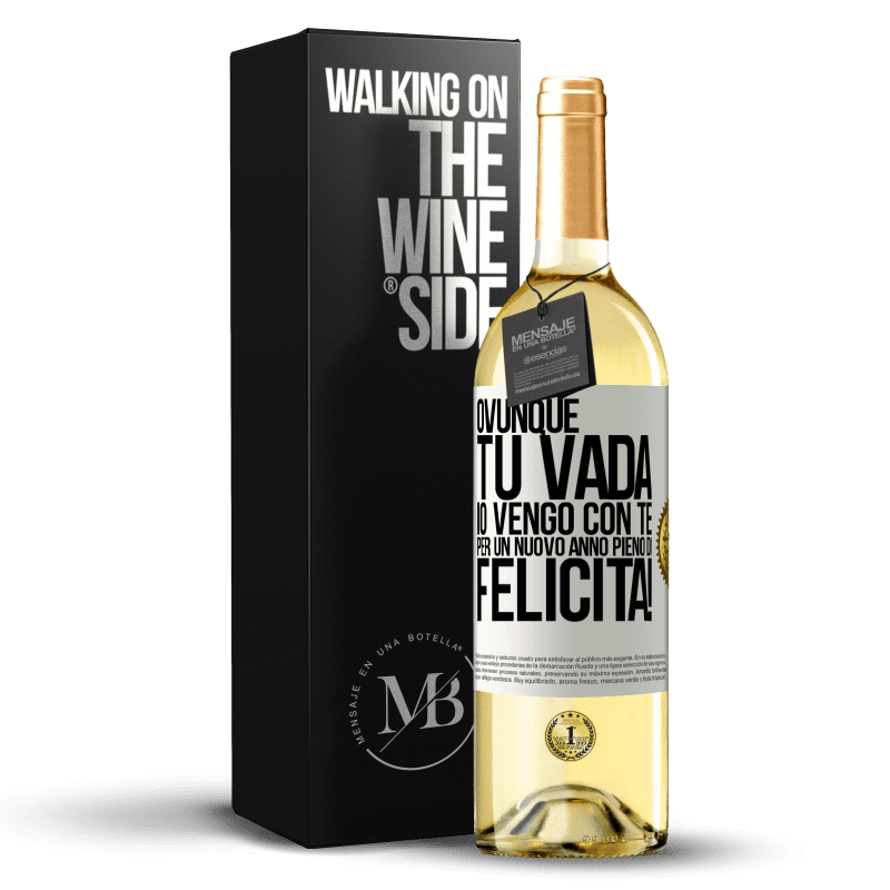 29,95 € Spedizione Gratuita | Vino bianco Edizione WHITE Ovunque tu vada, io vengo con te. Per un nuovo anno pieno di felicità! Etichetta Bianca. Etichetta personalizzabile Vino giovane Raccogliere 2024 Verdejo