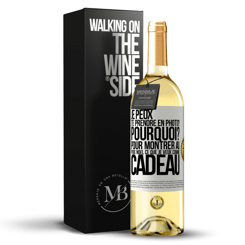 29,95 € Envoi gratuit | Vin blanc Édition WHITE Je peux te prendre en photo? Pourquoi? Pour montrer au Père Noël ce que je veux comme cadeau Étiquette Blanche. Étiquette personnalisable Vin jeune Récolte 2025 Verdejo