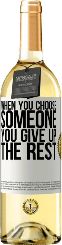 29,95 € Free Shipping | White Wine WHITE Edition When you choose someone you give up the rest White Label. Customizable label Young wine Harvest 2024 Verdejo