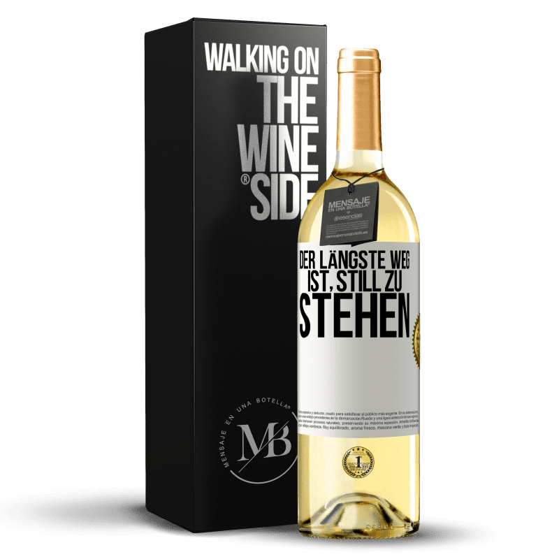 29,95 € Kostenloser Versand | Weißwein WHITE Ausgabe Der längste Weg ist, still zu stehen Weißes Etikett. Anpassbares Etikett Junger Wein Ernte 2023 Verdejo