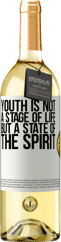 29,95 € | White Wine WHITE Edition Youth is not a stage of life, but a state of the spirit White Label. Customizable label Young wine Harvest 2024 Verdejo