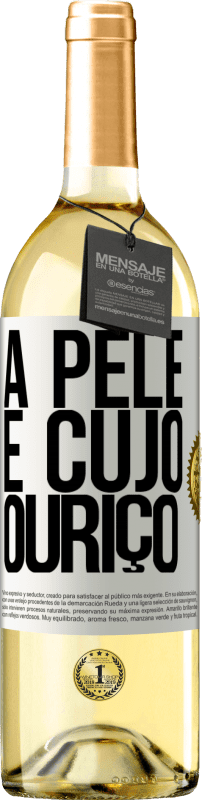 29,95 € | Vinho branco Edição WHITE A pele é cujo ouriço Etiqueta Branca. Etiqueta personalizável Vinho jovem Colheita 2023 Verdejo