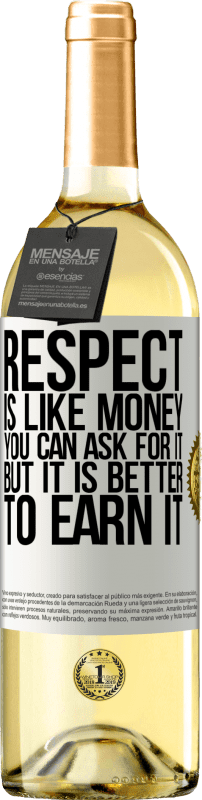 «Respect is like money. You can ask for it, but it is better to earn it» WHITE Edition