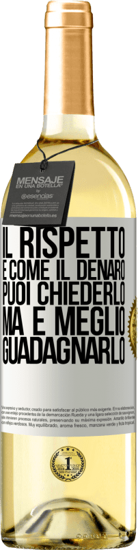 «Il rispetto è come il denaro. Puoi chiederlo, ma è meglio guadagnarlo» Edizione WHITE