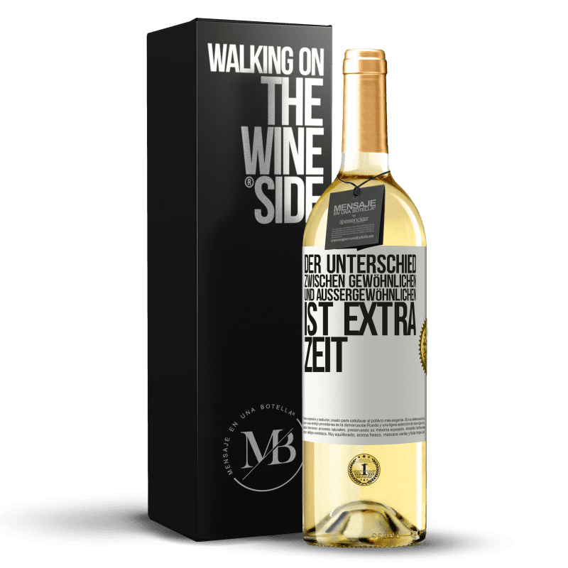 29,95 € Kostenloser Versand | Weißwein WHITE Ausgabe Der Unterschied zwischen gewöhnlichen und außergewöhnlichen ist EXTRA Zeit Weißes Etikett. Anpassbares Etikett Junger Wein Ernte 2023 Verdejo