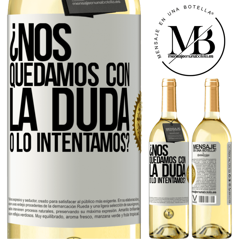 29,95 € Envoi gratuit | Vin blanc Édition WHITE Nous restons avec le doute ou essayons-nous? Étiquette Blanche. Étiquette personnalisable Vin jeune Récolte 2022 Verdejo