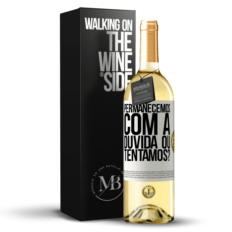 29,95 € Envio grátis | Vinho branco Edição WHITE Permanecemos com a dúvida ou tentamos? Etiqueta Branca. Etiqueta personalizável Vinho jovem Colheita 2024 Verdejo