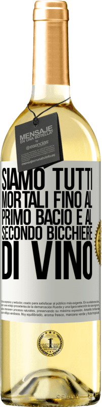 29,95 € | Vino bianco Edizione WHITE Siamo tutti mortali fino al primo bacio e al secondo bicchiere di vino Etichetta Bianca. Etichetta personalizzabile Vino giovane Raccogliere 2024 Verdejo