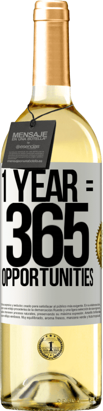 29,95 € | Белое вино Издание WHITE 1 year 365 opportunities Белая этикетка. Настраиваемая этикетка Молодое вино Урожай 2023 Verdejo