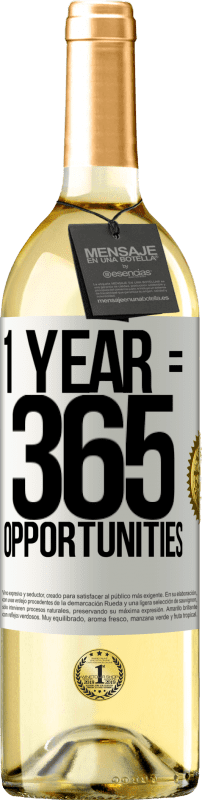 29,95 € | Vino bianco Edizione WHITE 1 year 365 opportunities Etichetta Bianca. Etichetta personalizzabile Vino giovane Raccogliere 2023 Verdejo
