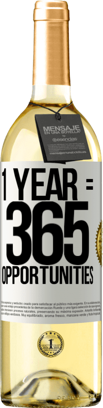 29,95 € | Vino bianco Edizione WHITE 1 year 365 opportunities Etichetta Bianca. Etichetta personalizzabile Vino giovane Raccogliere 2025 Verdejo