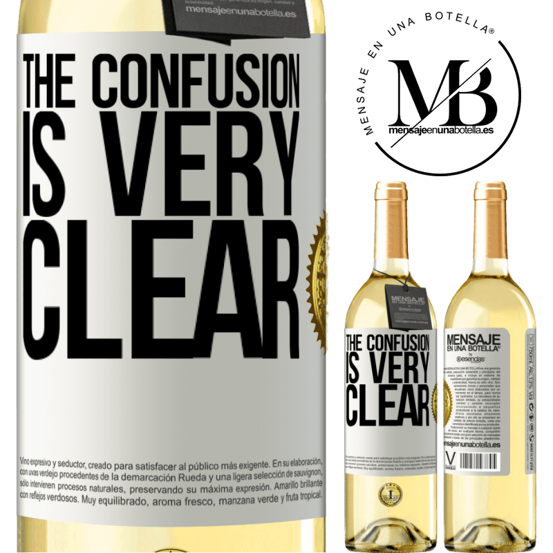 29,95 € Free Shipping | White Wine WHITE Edition The confusion is very clear White Label. Customizable label Young wine Harvest 2022 Verdejo