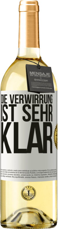 29,95 € Kostenloser Versand | Weißwein WHITE Ausgabe Die Verwirrung ist sehr klar Weißes Etikett. Anpassbares Etikett Junger Wein Ernte 2025 Verdejo