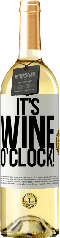 29,95 € | Белое вино Издание WHITE It's wine o'clock! Белая этикетка. Настраиваемая этикетка Молодое вино Урожай 2025 Verdejo
