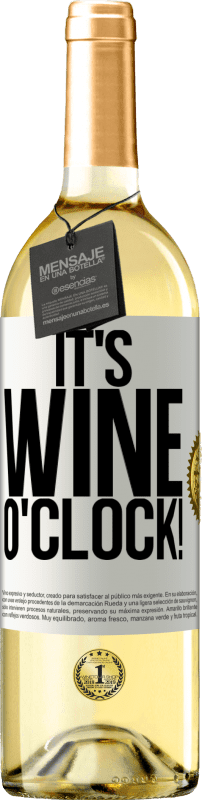 29,95 € | Weißwein WHITE Ausgabe It's wine o'clock! Weißes Etikett. Anpassbares Etikett Junger Wein Ernte 2024 Verdejo