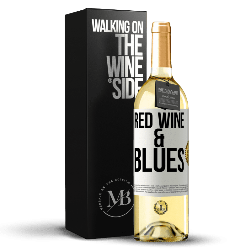 29,95 € Spedizione Gratuita | Vino bianco Edizione WHITE Red wine & Blues Etichetta Bianca. Etichetta personalizzabile Vino giovane Raccogliere 2023 Verdejo