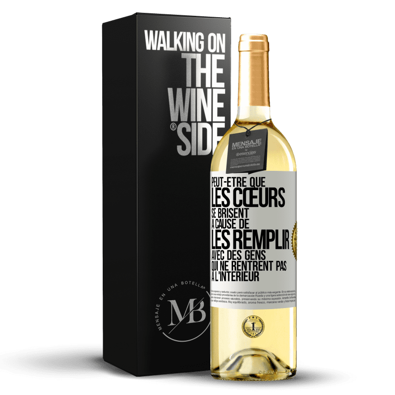 29,95 € Envoi gratuit | Vin blanc Édition WHITE Peut-être que les cœurs se brisent à cause de les remplir avec des gens qui ne rentrent pas à l'intérieur Étiquette Blanche. Étiquette personnalisable Vin jeune Récolte 2024 Verdejo