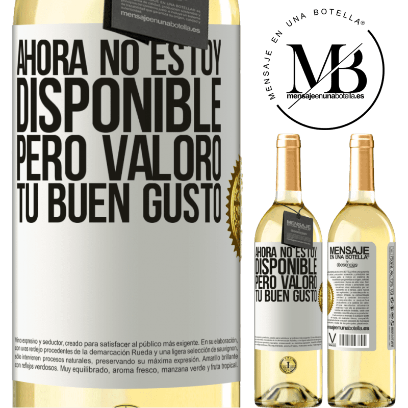 29,95 € Envoi gratuit | Vin blanc Édition WHITE Maintenant, je ne suis pas disponible, mais j'apprécie votre bon goût Étiquette Blanche. Étiquette personnalisable Vin jeune Récolte 2022 Verdejo