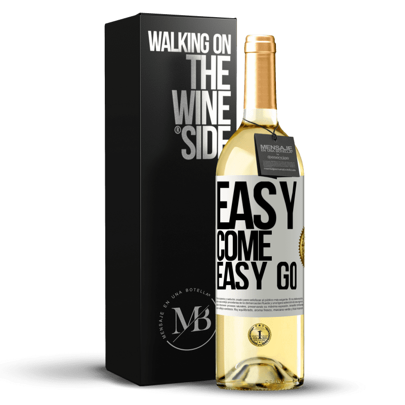 29,95 € Бесплатная доставка | Белое вино Издание WHITE Easy come, easy go Белая этикетка. Настраиваемая этикетка Молодое вино Урожай 2023 Verdejo