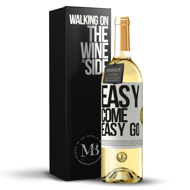 29,95 € Kostenloser Versand | Weißwein WHITE Ausgabe Easy come, easy go Weißes Etikett. Anpassbares Etikett Junger Wein Ernte 2023 Verdejo
