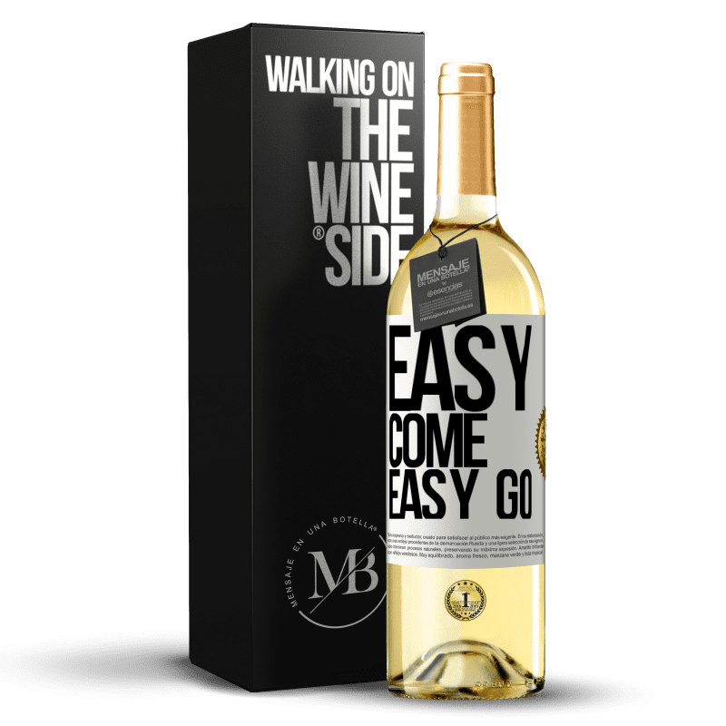 29,95 € Spedizione Gratuita | Vino bianco Edizione WHITE Easy come, easy go Etichetta Bianca. Etichetta personalizzabile Vino giovane Raccogliere 2023 Verdejo