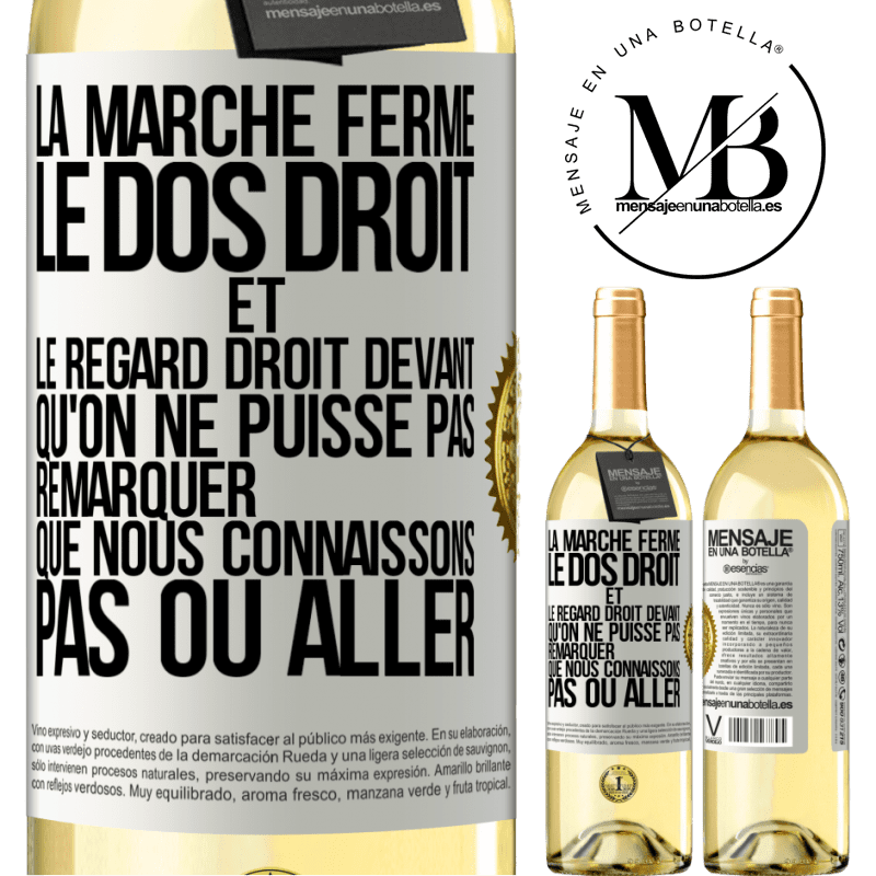 29,95 € Envoi gratuit | Vin blanc Édition WHITE La marche ferme, le dos droit et le regard droit devant. Qu'on ne puisse pas remarquer que nous connaissons pas où aller Étiquette Blanche. Étiquette personnalisable Vin jeune Récolte 2025 Verdejo