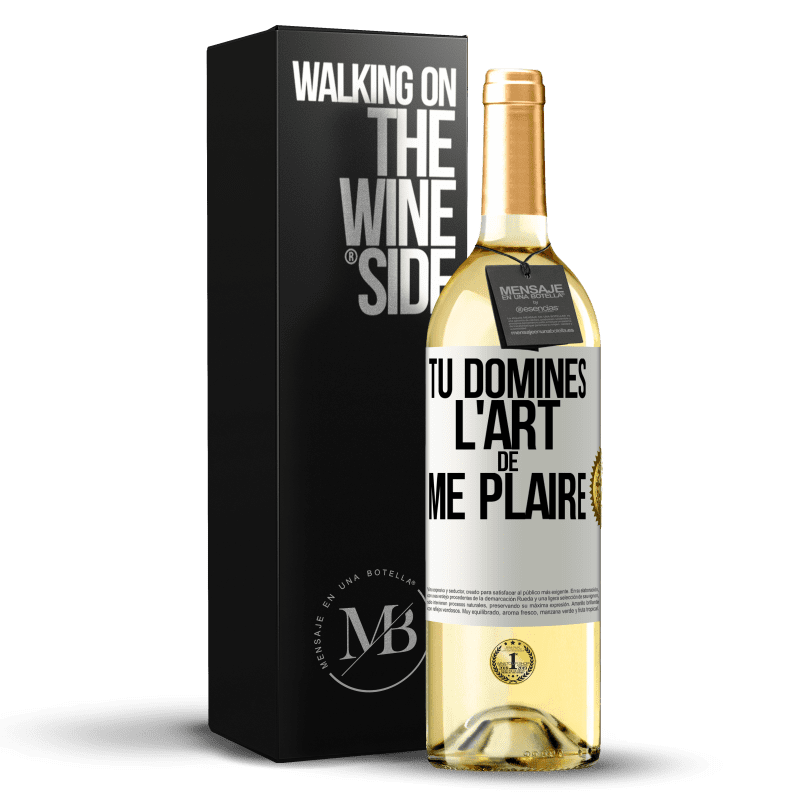 29,95 € Envoi gratuit | Vin blanc Édition WHITE Tu domines l'art de me plaire Étiquette Blanche. Étiquette personnalisable Vin jeune Récolte 2024 Verdejo