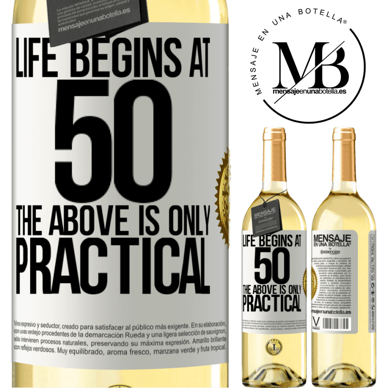 29,95 € Free Shipping | White Wine WHITE Edition Life begins at 50, the above is only practical White Label. Customizable label Young wine Harvest 2022 Verdejo