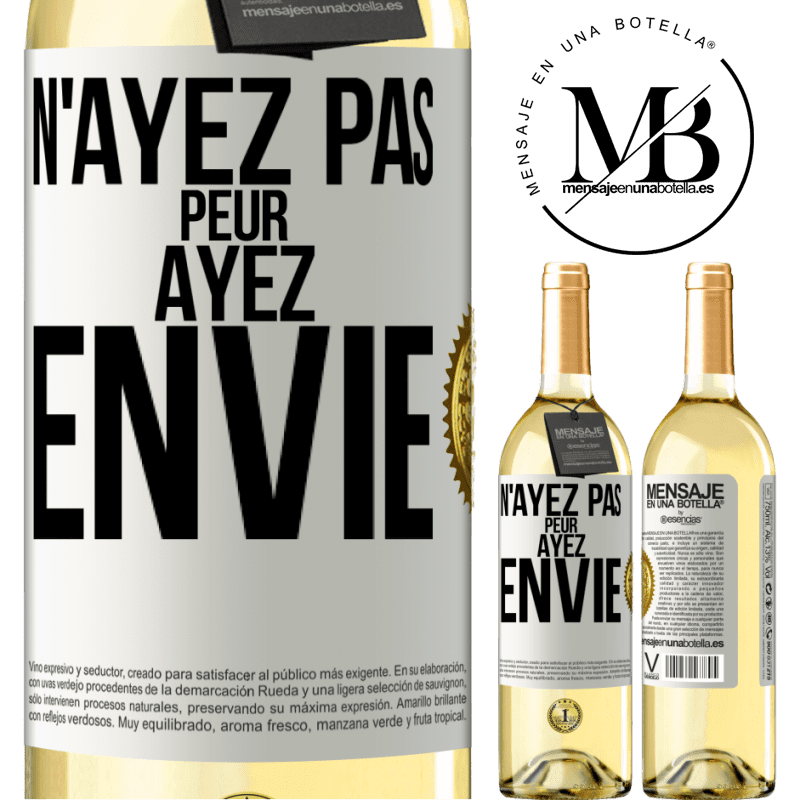 29,95 € Envoi gratuit | Vin blanc Édition WHITE N'ayez pas peur. Ayez envie Étiquette Blanche. Étiquette personnalisable Vin jeune Récolte 2024 Verdejo