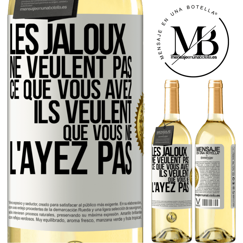 29,95 € Envoi gratuit | Vin blanc Édition WHITE Les jaloux ne veulent pas ce que vous avez. Ils veulent que vous ne l'ayez pas Étiquette Blanche. Étiquette personnalisable Vin jeune Récolte 2025 Verdejo
