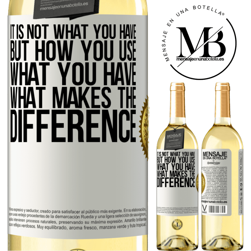 29,95 € Free Shipping | White Wine WHITE Edition It is not what you have, but how you use what you have, what makes the difference White Label. Customizable label Young wine Harvest 2022 Verdejo