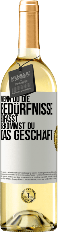 29,95 € Kostenloser Versand | Weißwein WHITE Ausgabe Wenn du die Bedürfnisse erfasst, bekommst du das Geschäft Weißes Etikett. Anpassbares Etikett Junger Wein Ernte 2024 Verdejo