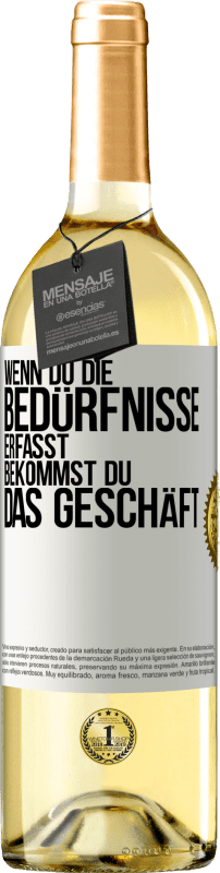 29,95 € Kostenloser Versand | Weißwein WHITE Ausgabe Wenn du die Bedürfnisse erfasst, bekommst du das Geschäft Weißes Etikett. Anpassbares Etikett Junger Wein Ernte 2025 Verdejo