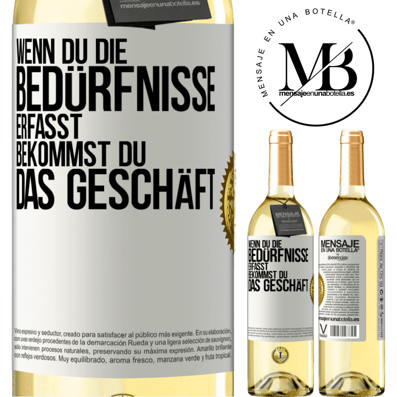 29,95 € Kostenloser Versand | Weißwein WHITE Ausgabe Wenn du die Bedürfnisse erfasst, bekommst du das Geschäft Weißes Etikett. Anpassbares Etikett Junger Wein Ernte 2023 Verdejo