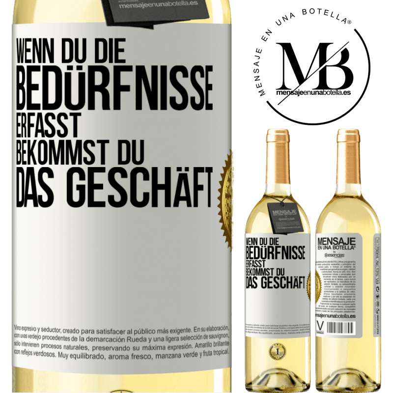 29,95 € Kostenloser Versand | Weißwein WHITE Ausgabe Wenn du die Bedürfnisse erfasst, bekommst du das Geschäft Weißes Etikett. Anpassbares Etikett Junger Wein Ernte 2025 Verdejo