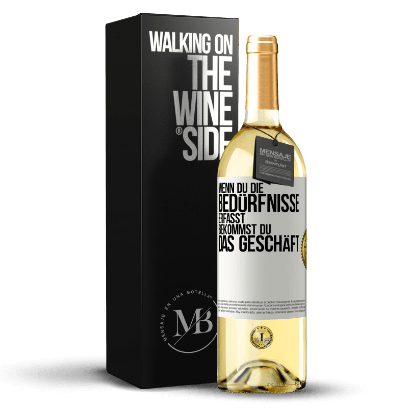 29,95 € Kostenloser Versand | Weißwein WHITE Ausgabe Wenn du die Bedürfnisse erfasst, bekommst du das Geschäft Weißes Etikett. Anpassbares Etikett Junger Wein Ernte 2023 Verdejo