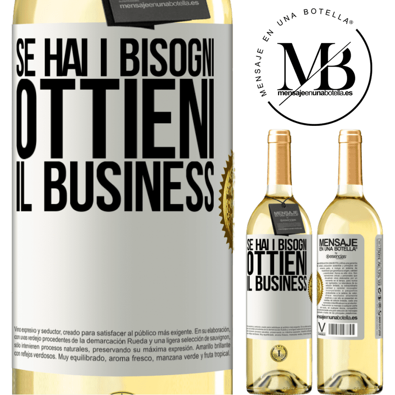 29,95 € Spedizione Gratuita | Vino bianco Edizione WHITE Se hai i bisogni, ottieni il business Etichetta Bianca. Etichetta personalizzabile Vino giovane Raccogliere 2023 Verdejo