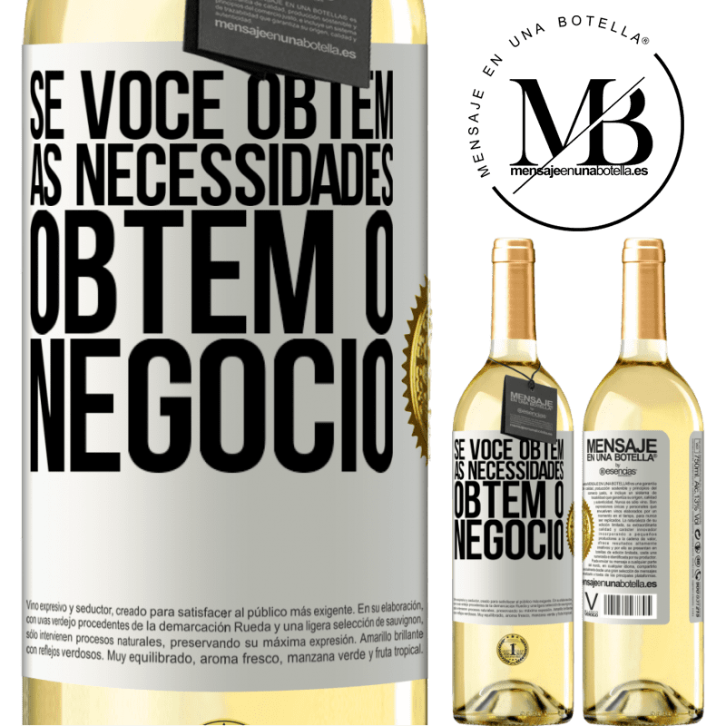 29,95 € Envio grátis | Vinho branco Edição WHITE Se você obtém as necessidades, obtém o negócio Etiqueta Branca. Etiqueta personalizável Vinho jovem Colheita 2023 Verdejo