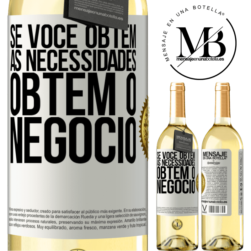 29,95 € Envio grátis | Vinho branco Edição WHITE Se você obtém as necessidades, obtém o negócio Etiqueta Branca. Etiqueta personalizável Vinho jovem Colheita 2025 Verdejo