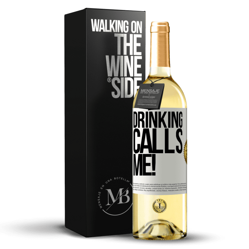 29,95 € Free Shipping | White Wine WHITE Edition drinking calls me! White Label. Customizable label Young wine Harvest 2023 Verdejo