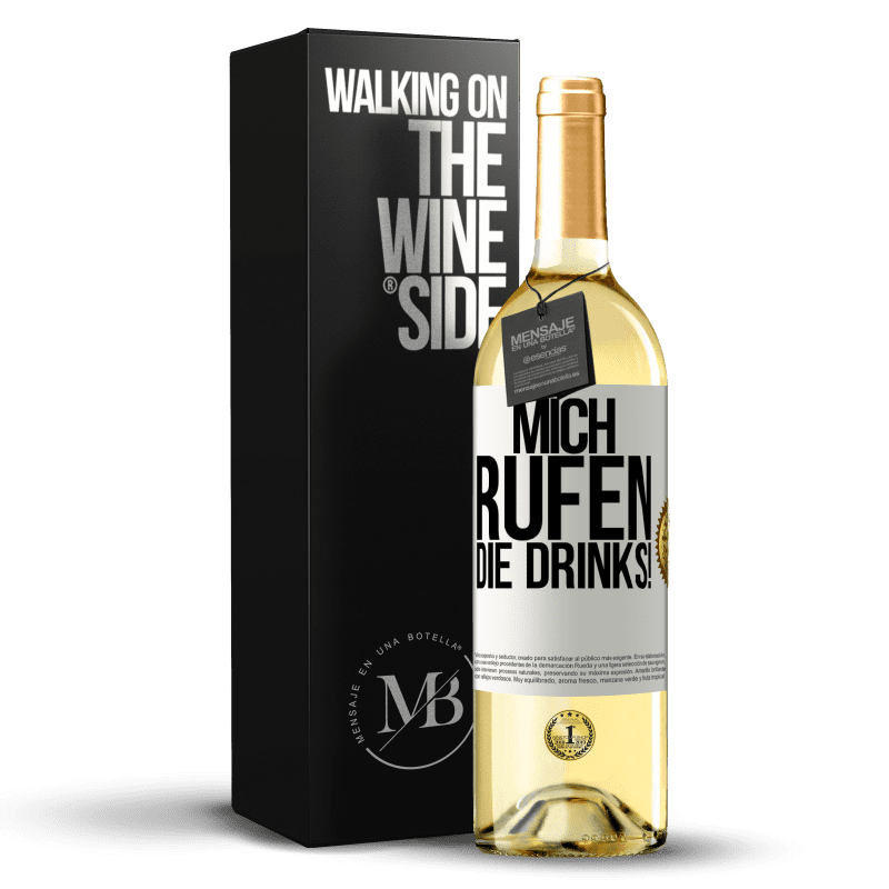 29,95 € Kostenloser Versand | Weißwein WHITE Ausgabe Mich rufen die Drinks! Weißes Etikett. Anpassbares Etikett Junger Wein Ernte 2023 Verdejo