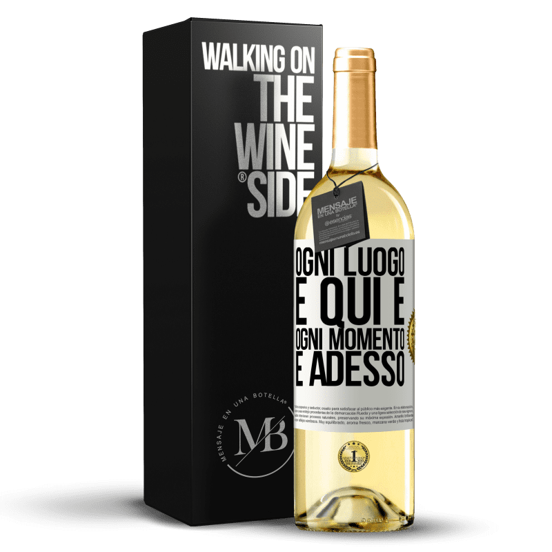 29,95 € Spedizione Gratuita | Vino bianco Edizione WHITE Ogni luogo è qui e ogni momento è adesso Etichetta Bianca. Etichetta personalizzabile Vino giovane Raccogliere 2024 Verdejo