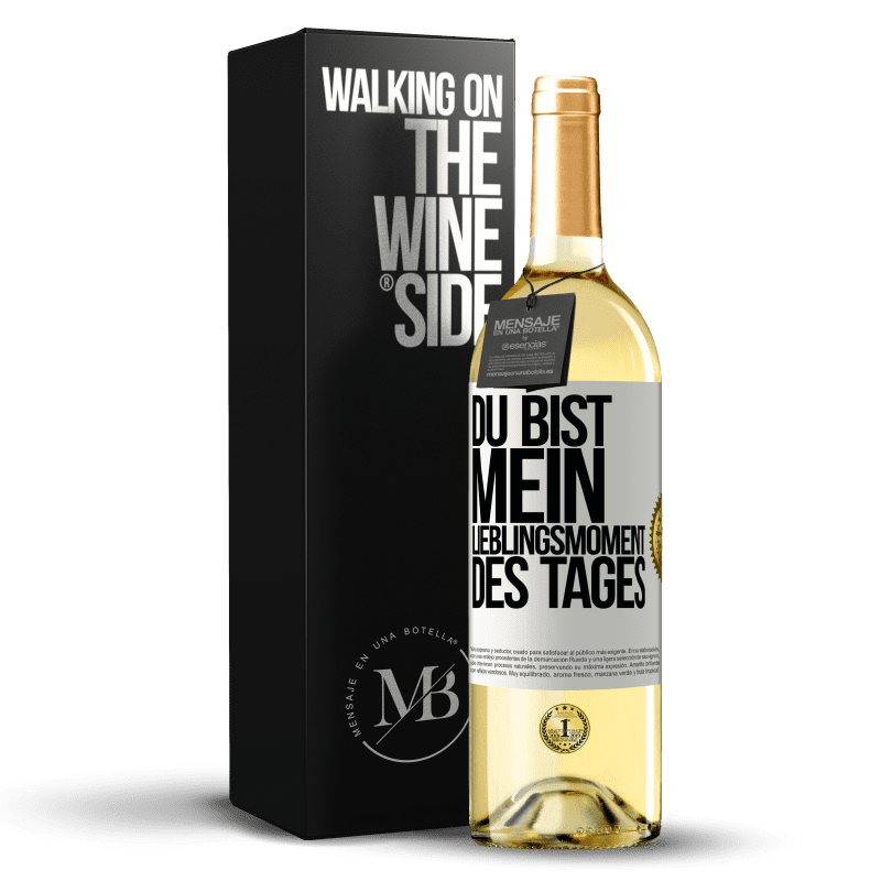 29,95 € Kostenloser Versand | Weißwein WHITE Ausgabe Du bist mein Lieblingsmoment des Tages Weißes Etikett. Anpassbares Etikett Junger Wein Ernte 2024 Verdejo