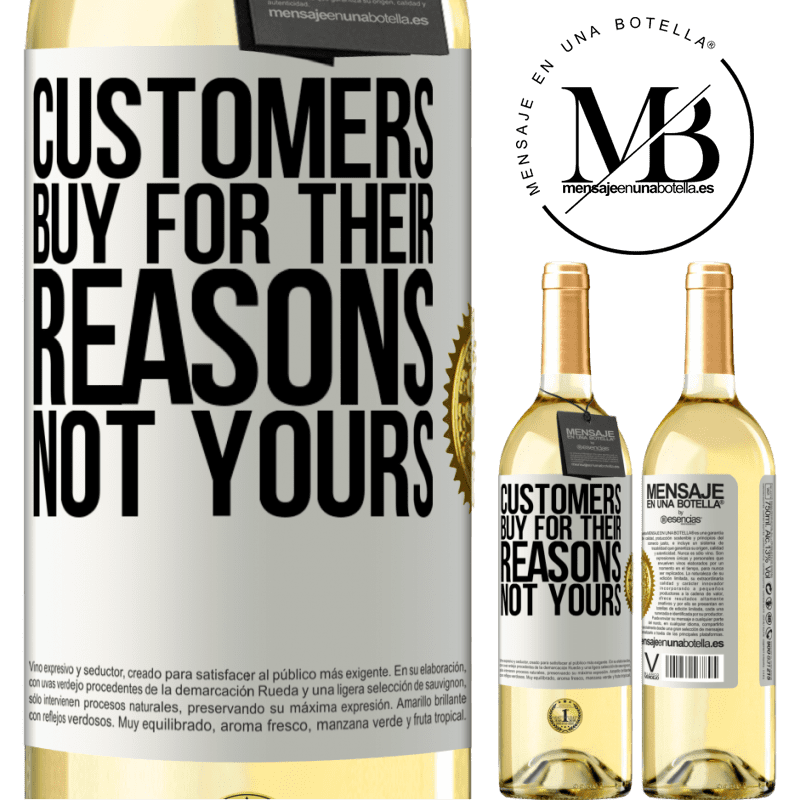 29,95 € Free Shipping | White Wine WHITE Edition Customers buy for their reasons, not yours White Label. Customizable label Young wine Harvest 2023 Verdejo