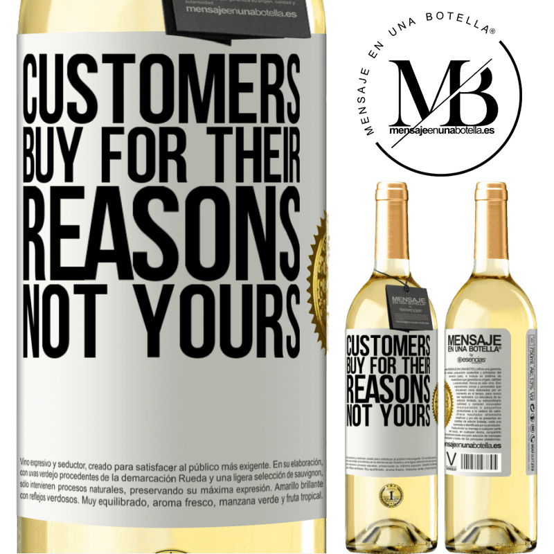 29,95 € Free Shipping | White Wine WHITE Edition Customers buy for their reasons, not yours White Label. Customizable label Young wine Harvest 2025 Verdejo