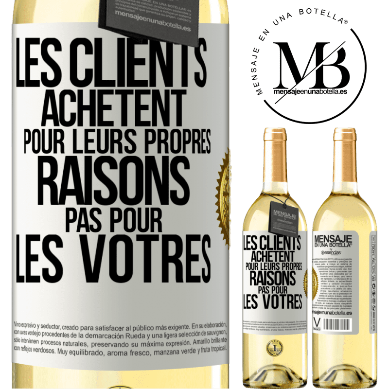 29,95 € Envoi gratuit | Vin blanc Édition WHITE Les clients achètent pour leurs propres raisons pas pour les vôtres Étiquette Blanche. Étiquette personnalisable Vin jeune Récolte 2023 Verdejo