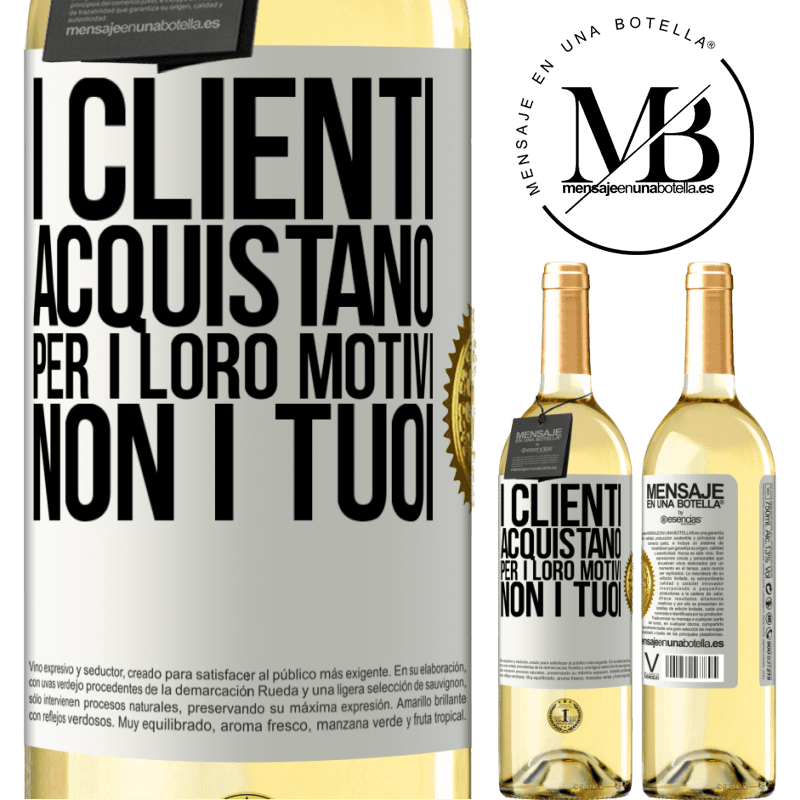 29,95 € Spedizione Gratuita | Vino bianco Edizione WHITE I clienti acquistano per i loro motivi, non i tuoi Etichetta Bianca. Etichetta personalizzabile Vino giovane Raccogliere 2023 Verdejo