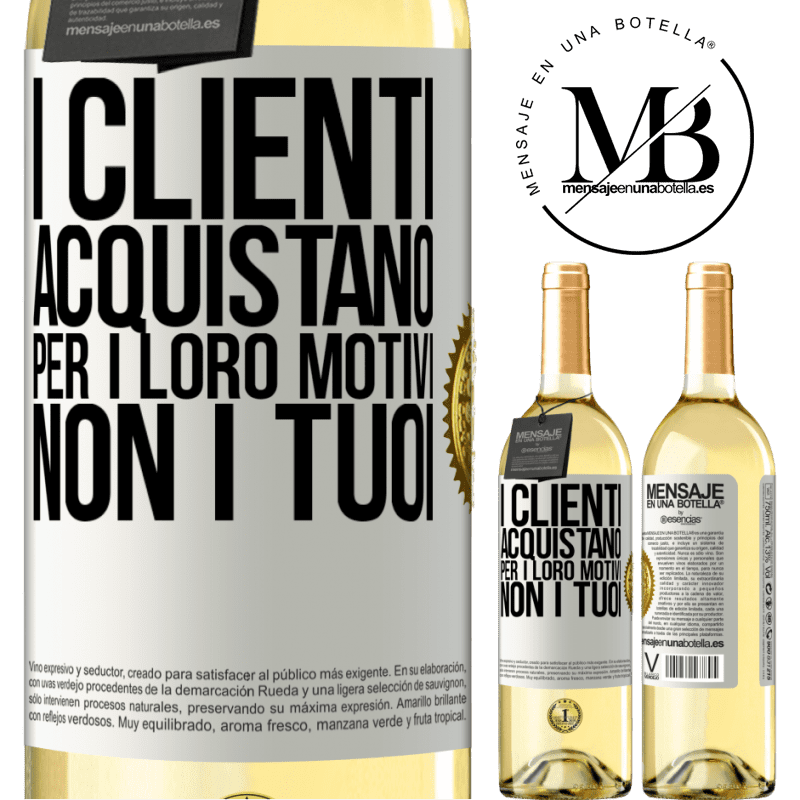 29,95 € Spedizione Gratuita | Vino bianco Edizione WHITE I clienti acquistano per i loro motivi, non i tuoi Etichetta Bianca. Etichetta personalizzabile Vino giovane Raccogliere 2025 Verdejo