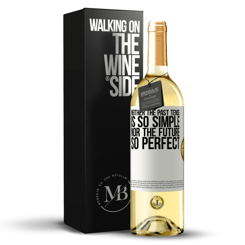 29,95 € 送料無料 | 白ワイン WHITEエディション 過去形はそれほど単純でも未来もそれほど完璧ではない ホワイトラベル. カスタマイズ可能なラベル 若いワイン 収穫 2023 Verdejo